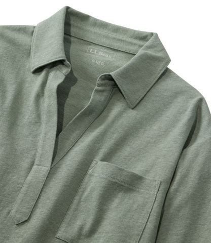 Women's Lakeside Linen/Cotton Tee, Three-Quarter-Sleeve Splitneck Polo - US 7941