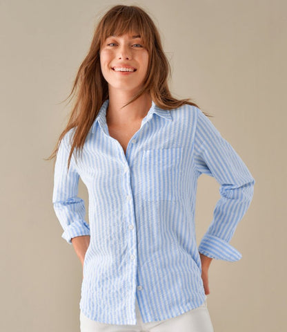 Women's Bean's Seacoast Seersucker Big Shirt - US 5054