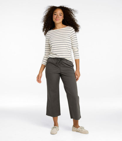 Women's Lakewashed Pull-on Chinos, Mid-Rise Wide-Leg Crop - US 3247