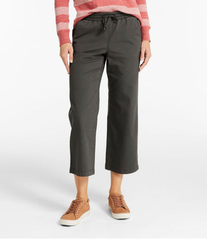 Women's Lakewashed Pull-on Chinos, Mid-Rise Wide-Leg Crop - US 3247
