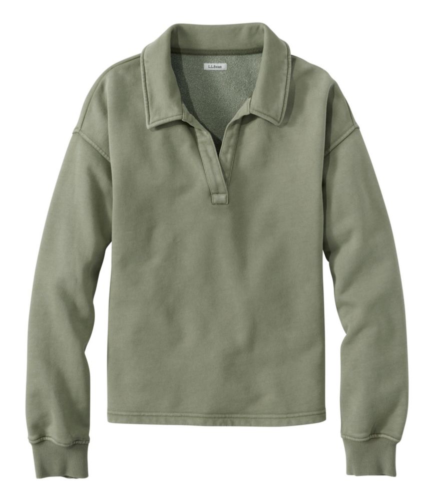 Women's Sunwashed Sweats, Splitneck Polo - US 4934