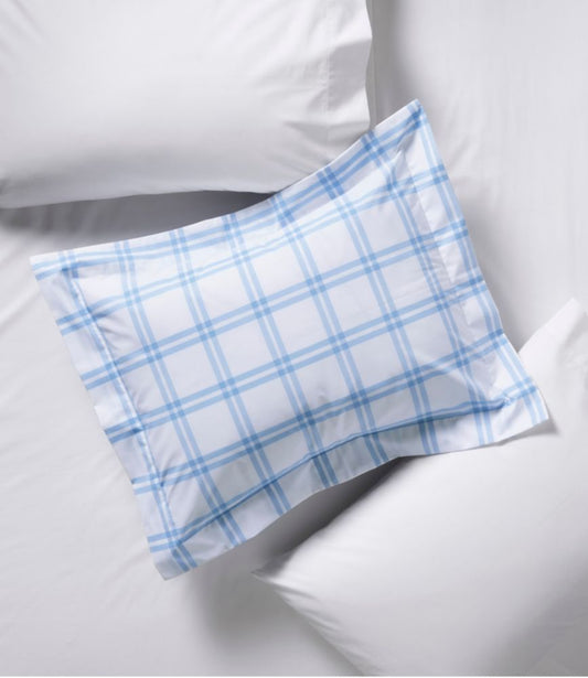280-Thread-Count Pima Cotton Percale Comforter Cover Collection, Windowpane - US 8753