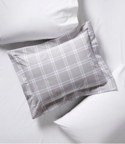 280-Thread-Count Pima Cotton Percale Comforter Cover Collection, Windowpane - US 7064