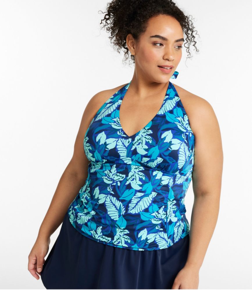 Women's BeanSport Swimwear, Halter Tankini Top Print - US 8553