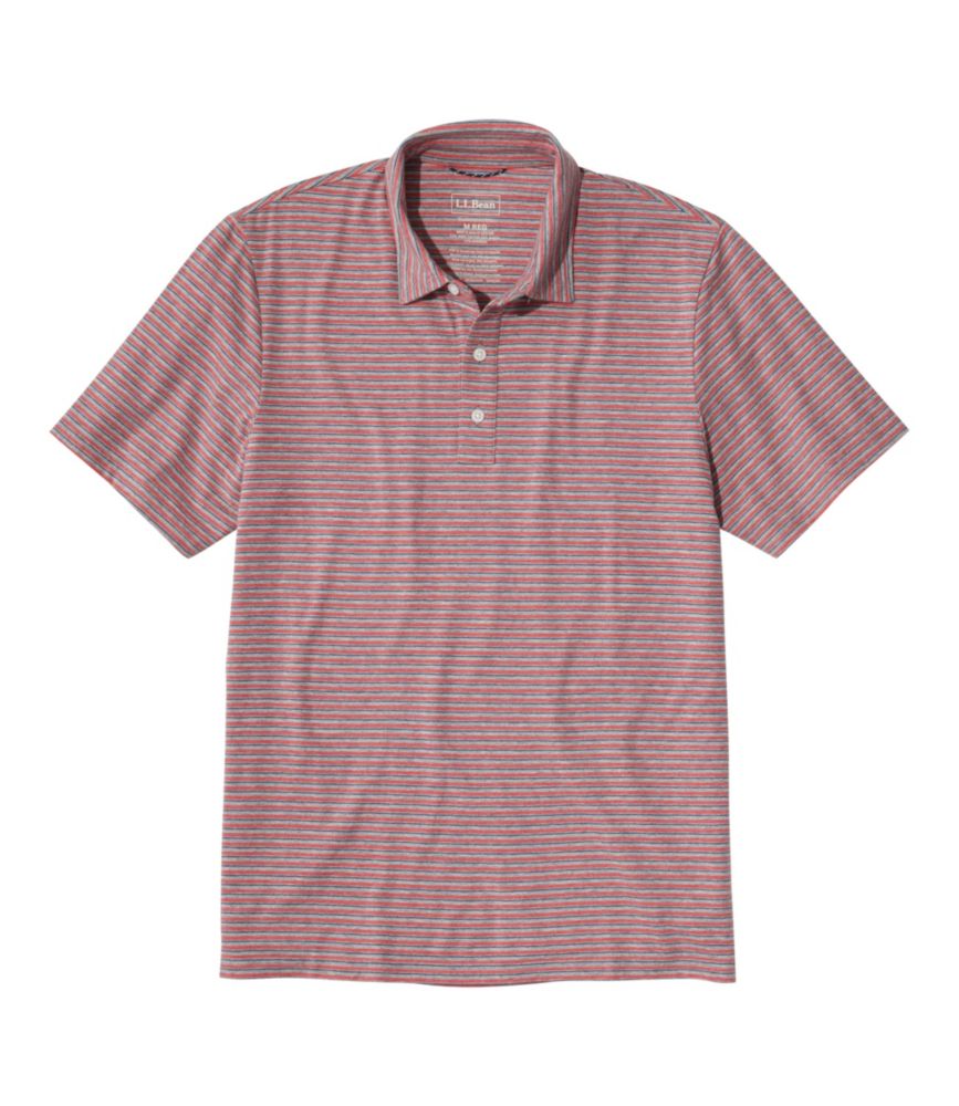 Men's Comfort Stretch Performance® Pima Polo, Short-Sleeve, Stripe - US 9588
