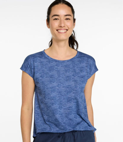 Women's Streamside Tee, Short-Sleeve Ruched Crew Print - US 8773