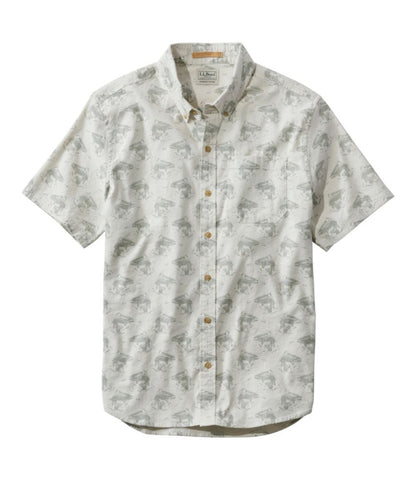 Men's Stonecoast Hemp Shirt, Short-Sleeve, Slightly Fitted Untucked Fit, Print - US 3230