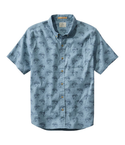 Men's Stonecoast Hemp Shirt, Short-Sleeve, Slightly Fitted Untucked Fit, Print - US 3898
