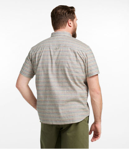 Men's Stonecoast Hemp Shirt, Short-Sleeve, Slightly Fitted Untucked Fit, Stripe - US 2652