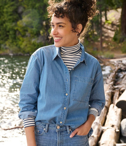 Women's L.L.Bean Denim Boyfriend Shirt - US 6177