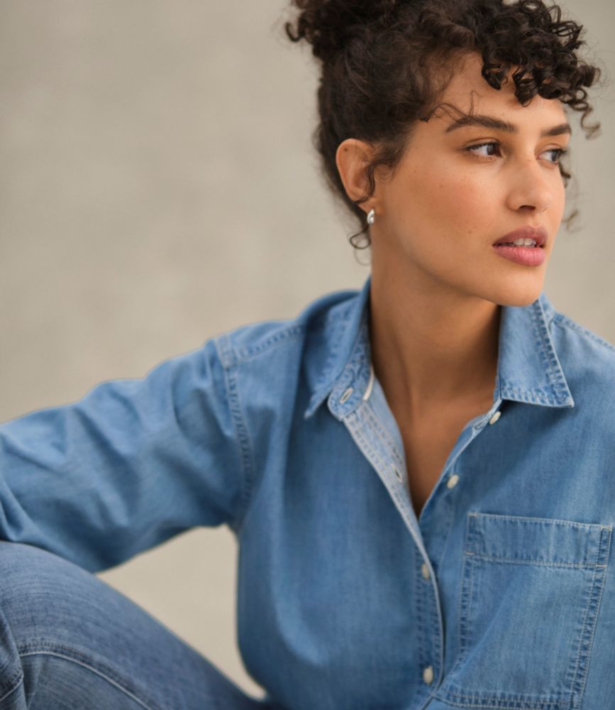 Women's L.L.Bean Denim Boyfriend Shirt - US 6177