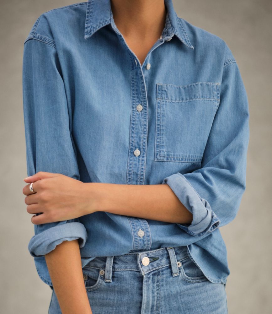 Women's L.L.Bean Denim Boyfriend Shirt - US 6177