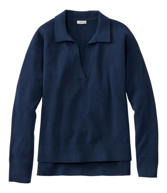 Women's Classic Cashmere Sweater, Relaxed Polo - US 5331