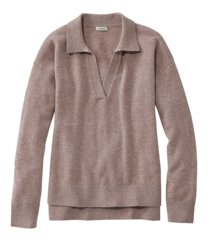 Women's Classic Cashmere Sweater, Relaxed Polo - US 0519