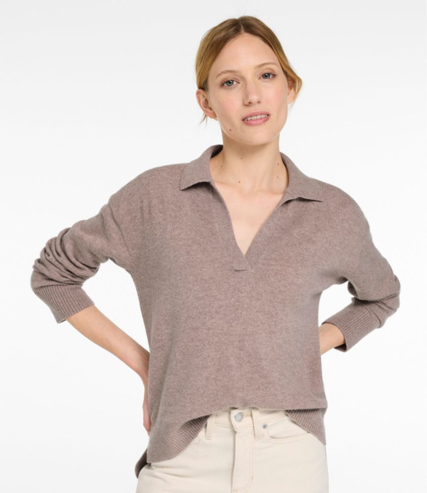 Women's Classic Cashmere Sweater, Relaxed Polo - US 0519