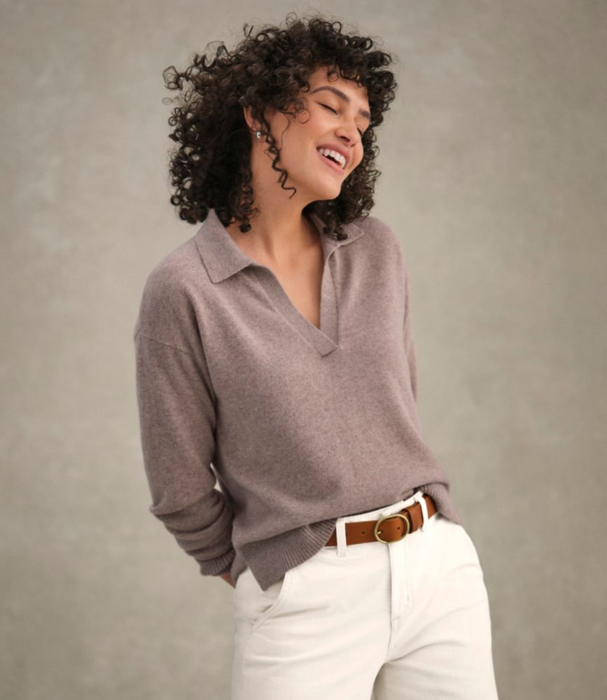 Women's Classic Cashmere Sweater, Relaxed Polo - US 0519