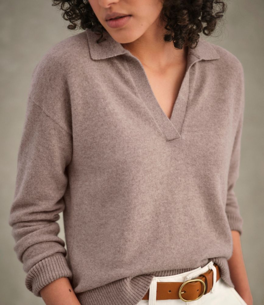 Women's Classic Cashmere Sweater, Relaxed Polo - US 0519