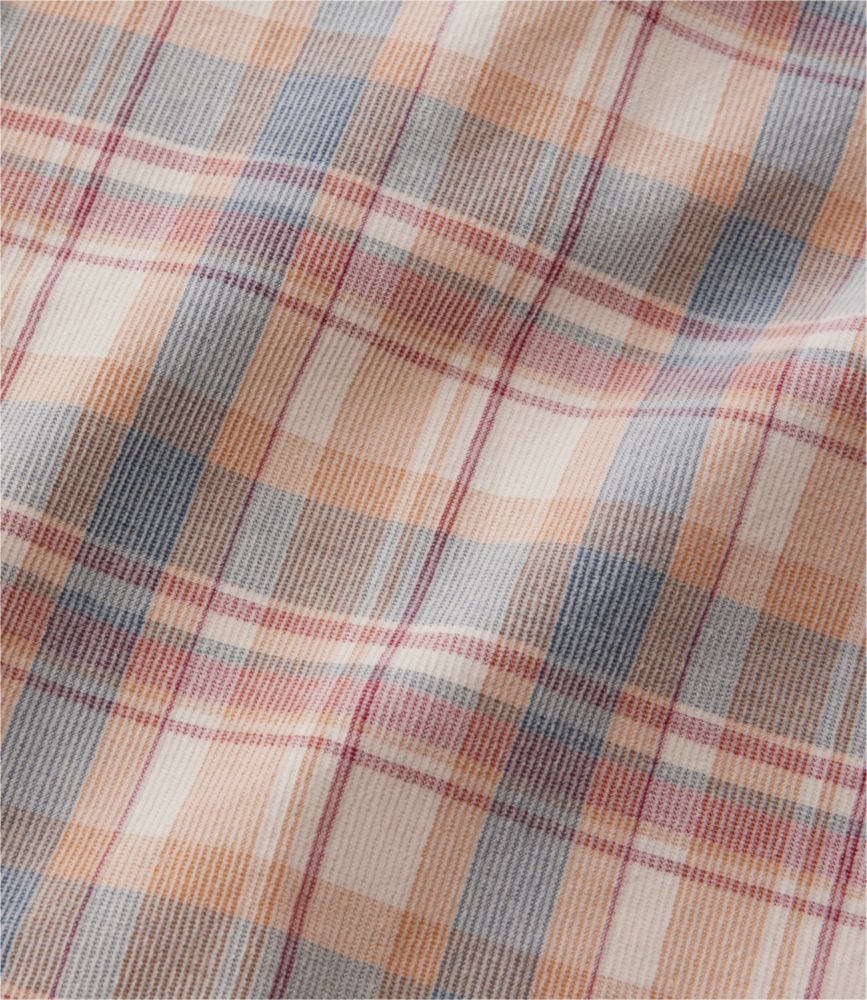 Men's Sunwashed Corduroy Shirt, Slightly Fitted Untucked Fit, Plaid - US 5131