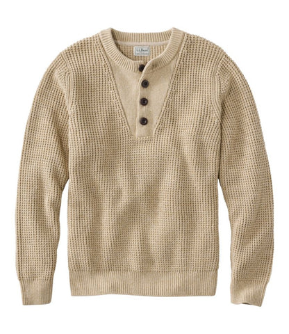 Men's L.L.Bean Organic Cotton Waffle Sweater, Henley - US 0508