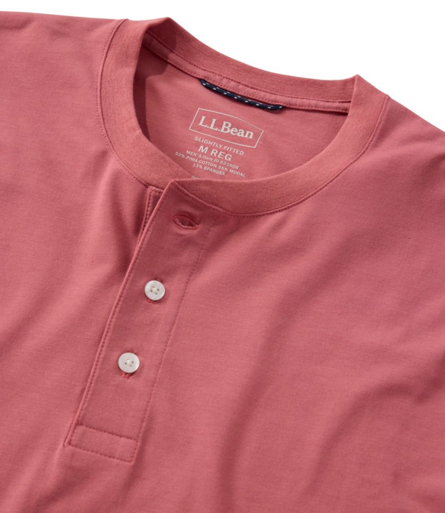 Men's Comfort Stretch Performance® Pima Tee, Long-Sleeve Henley - US 6911