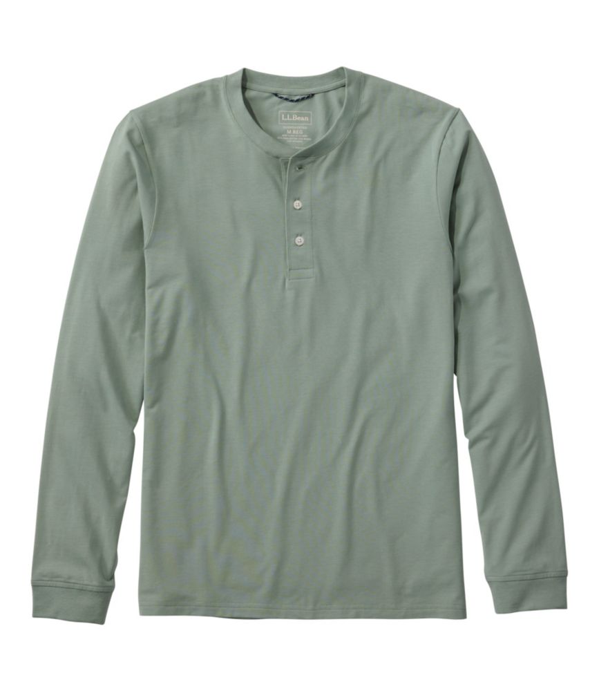 Men's Comfort Stretch Performance® Pima Tee, Long-Sleeve Henley - US 3256