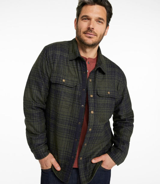 Men's Maine Guide Lightweight Lined Wool Field Shirt, Plaid - US 3276