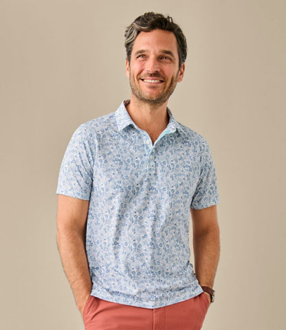 Men's Comfort Stretch Performance® Party Polo, Slightly Fitted, Short-Sleeve, Print - US 8647