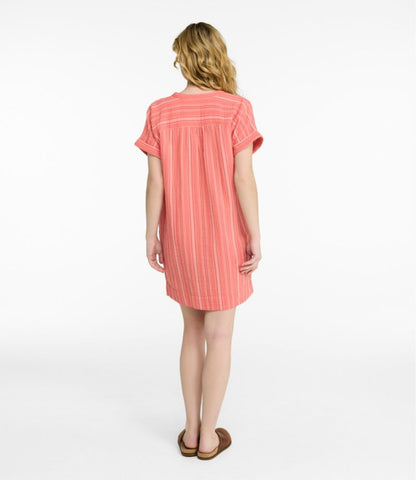 Women's Cloud Gauze Short-Sleeve Shift Dress, Stripe - US 4638