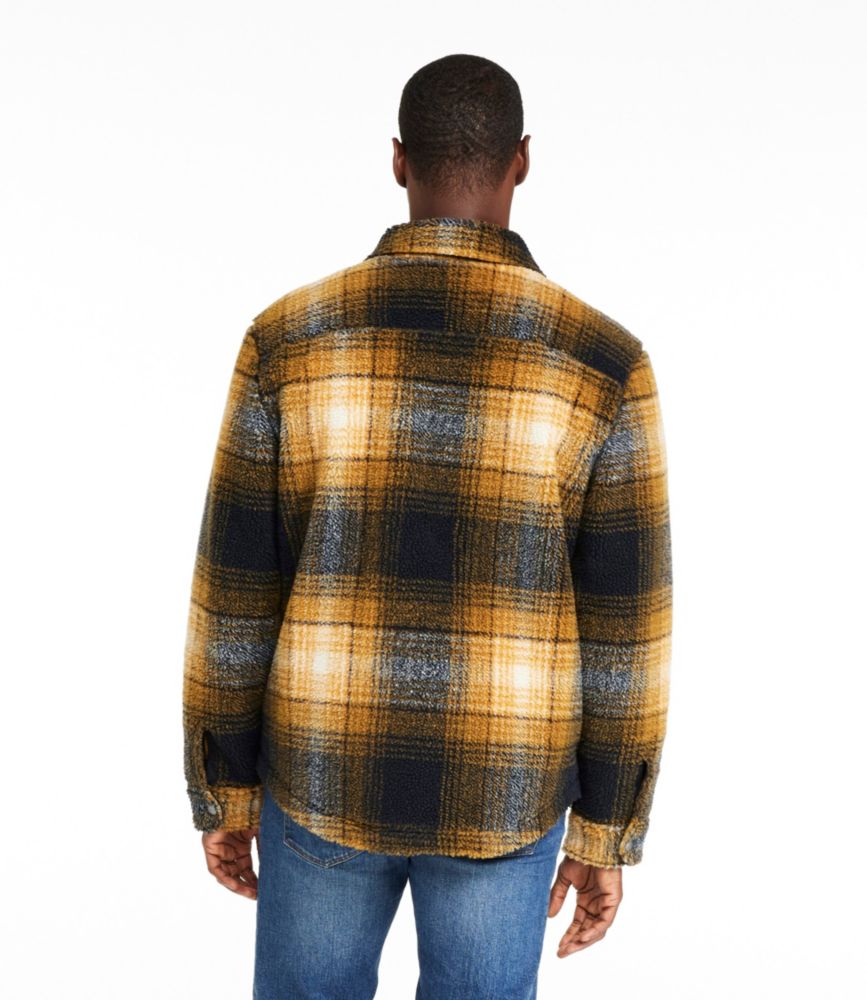 Men's Signature Mixed Media Fleece Shirt Jacket, Plaid - US 3644