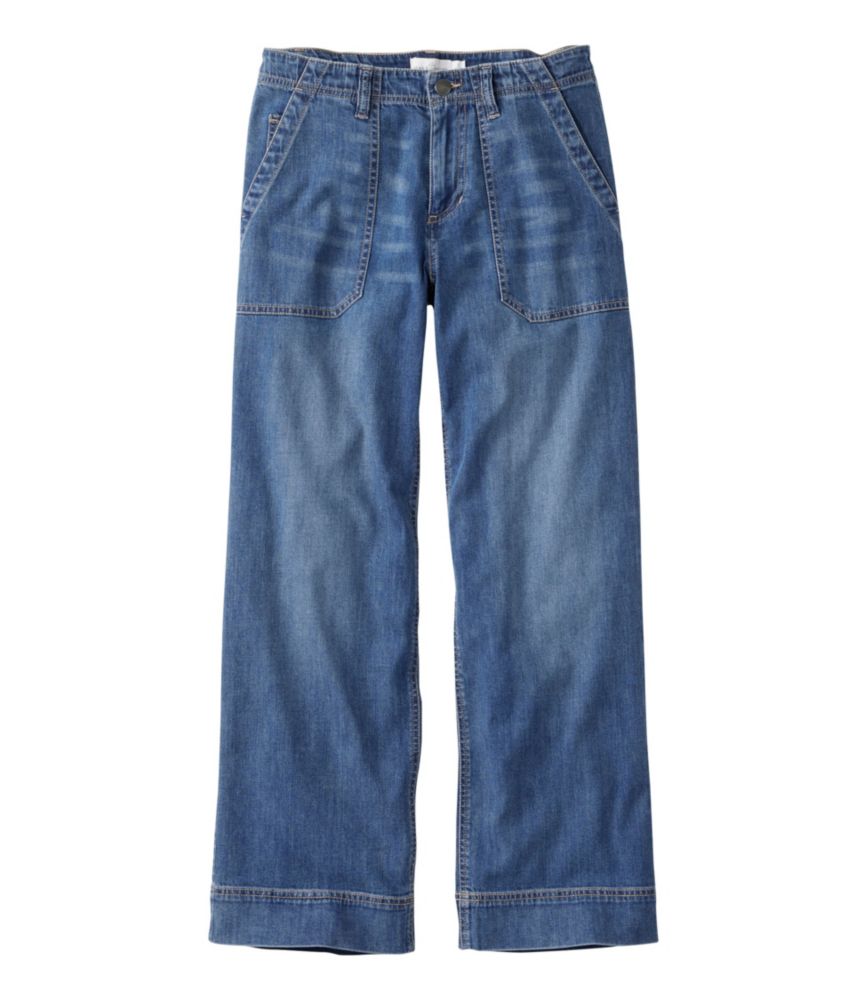 Women's Signature Utility Jeans, Mid-Rise Wide-Leg Ankle - US 0188