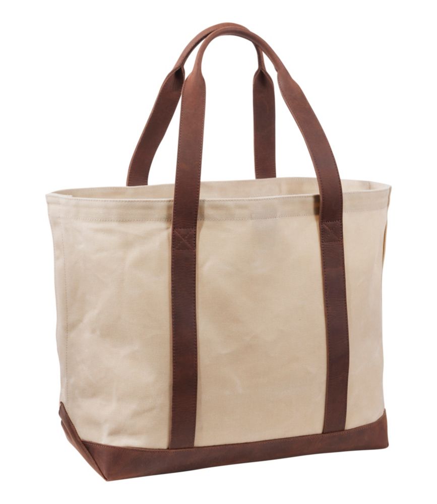 Leather-Trim Waxed Canvas Tote - US 1507
