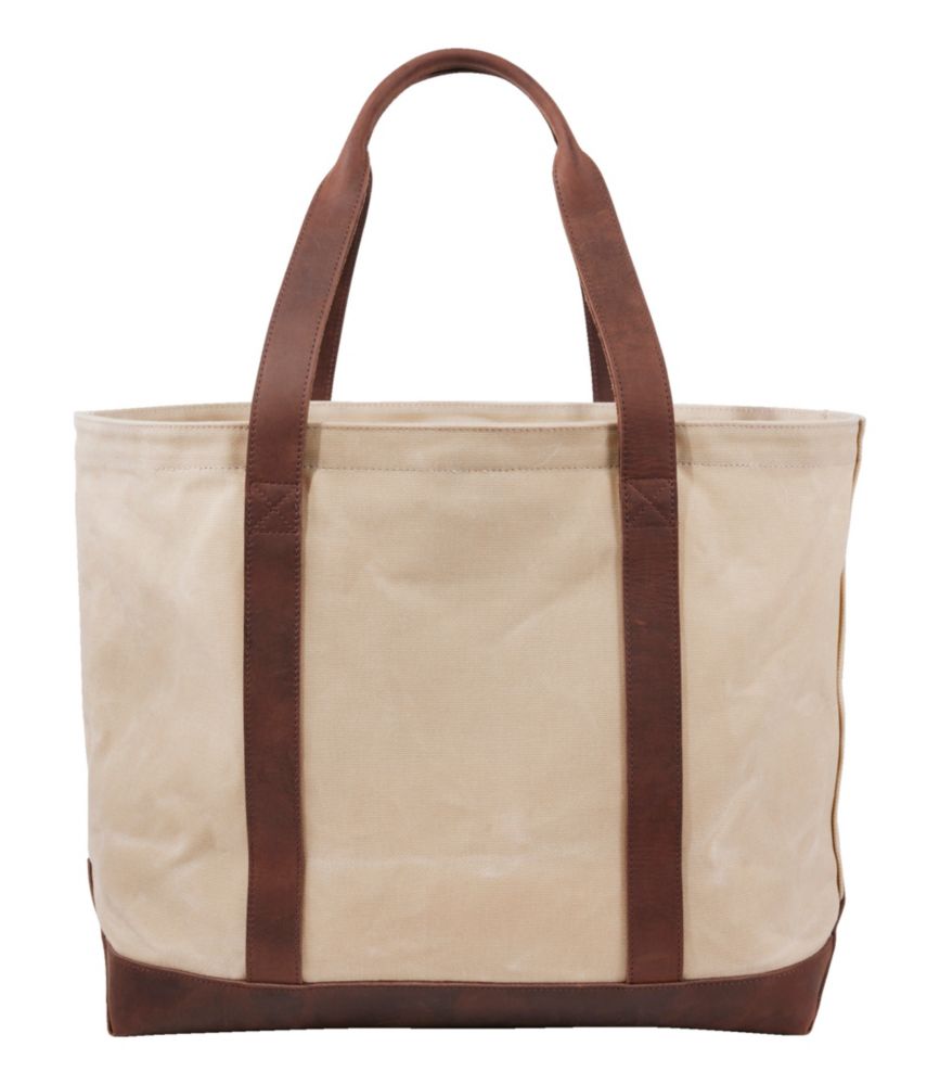 Leather-Trim Waxed Canvas Tote - US 1507