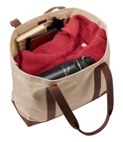 Leather-Trim Waxed Canvas Tote - US 1507