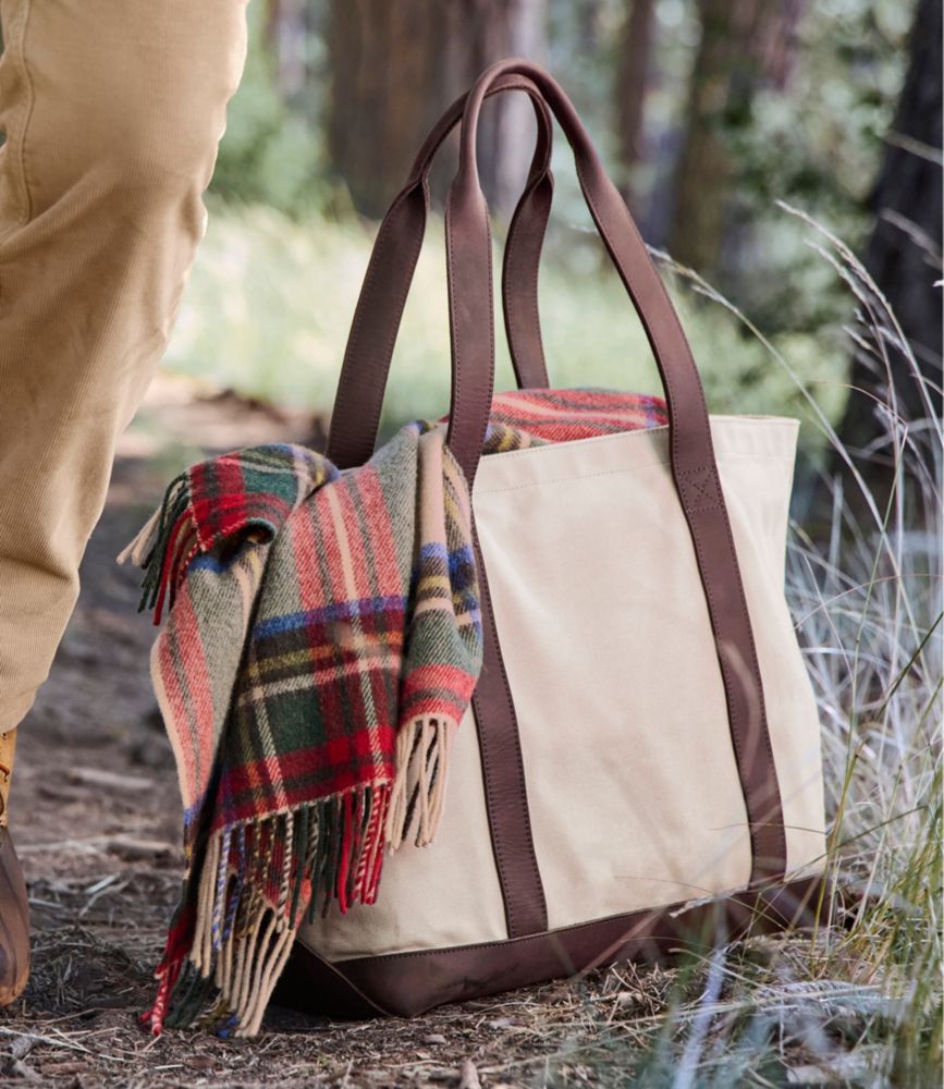 Leather-Trim Waxed Canvas Tote - US 1507