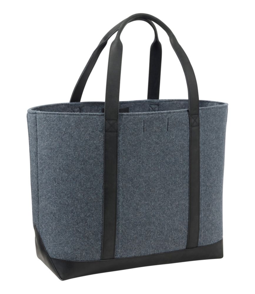 Leather-Trim Wool Tote - US 2350