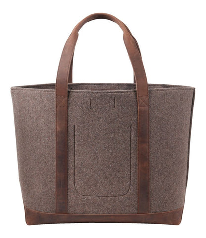 Leather-Trim Wool Tote - US 8978