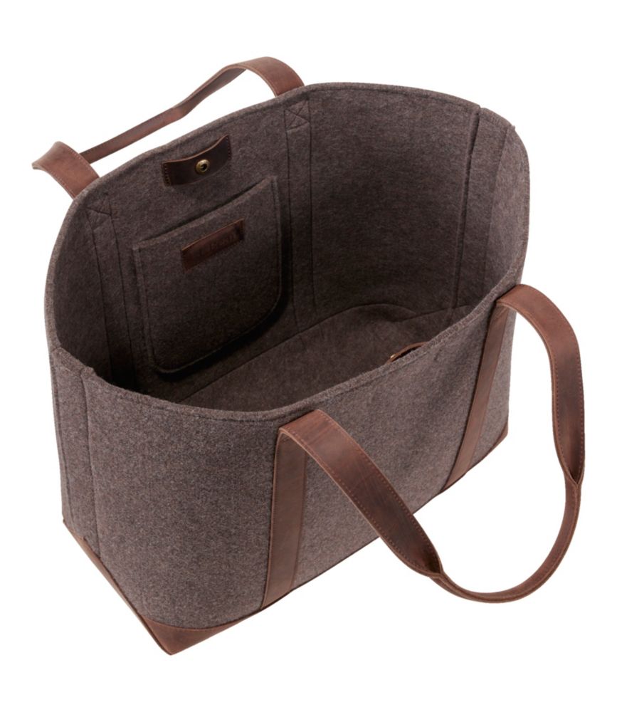 Leather-Trim Wool Tote - US 8978