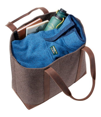 Leather-Trim Wool Tote - US 8978