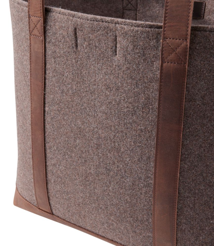 Leather-Trim Wool Tote - US 8978