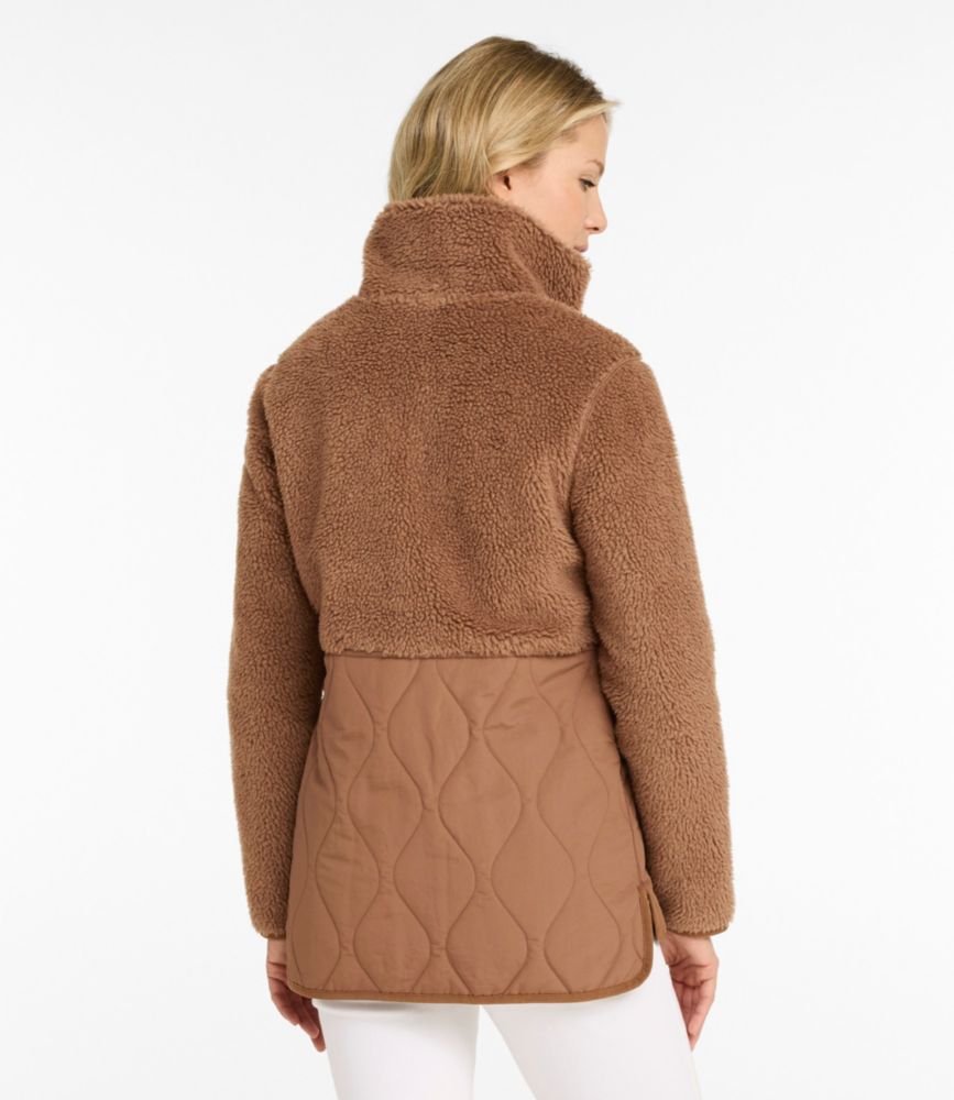 Women's Bean's Mixed Media Sherpa Fleece Jacket - US 6886