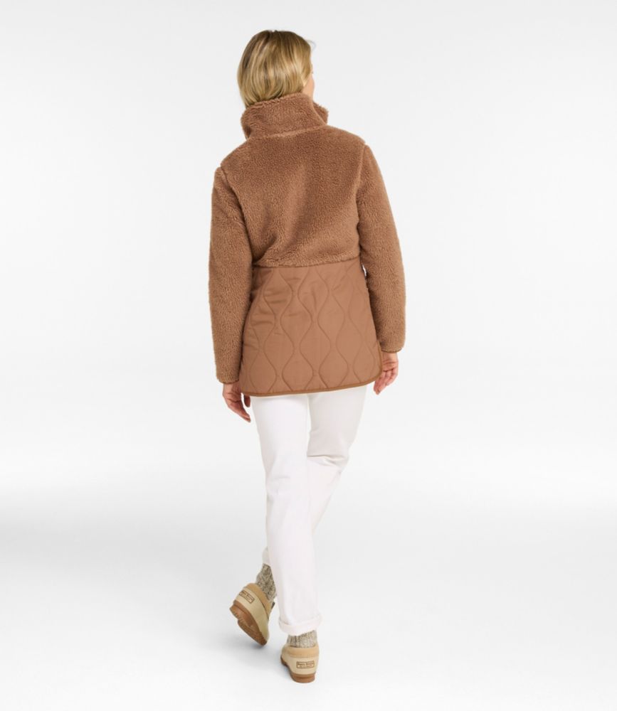 Women's Bean's Mixed Media Sherpa Fleece Jacket - US 6886