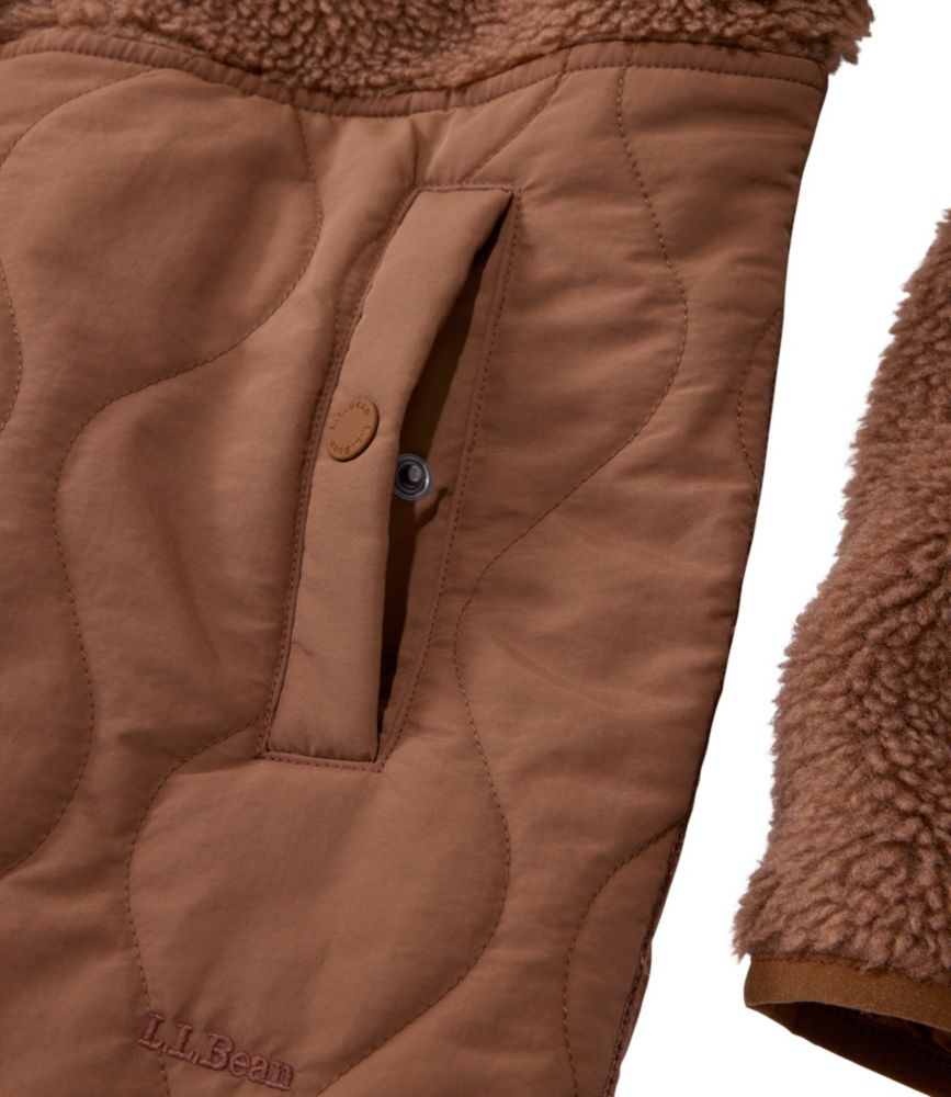 Women's Bean's Mixed Media Sherpa Fleece Jacket - US 6886