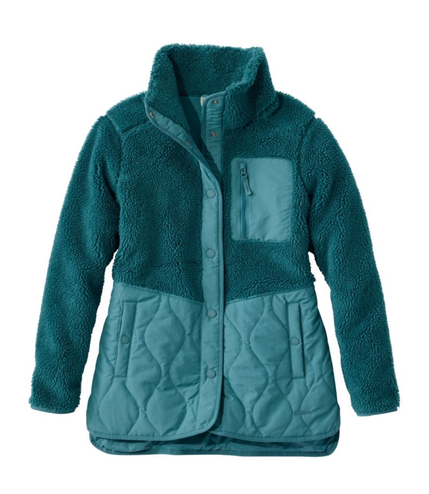Women's Bean's Mixed Media Sherpa Fleece Jacket - US 4282