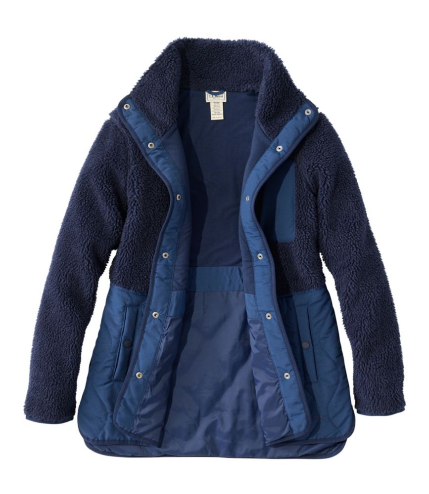 Women's Bean's Mixed Media Sherpa Fleece Jacket - US 9013