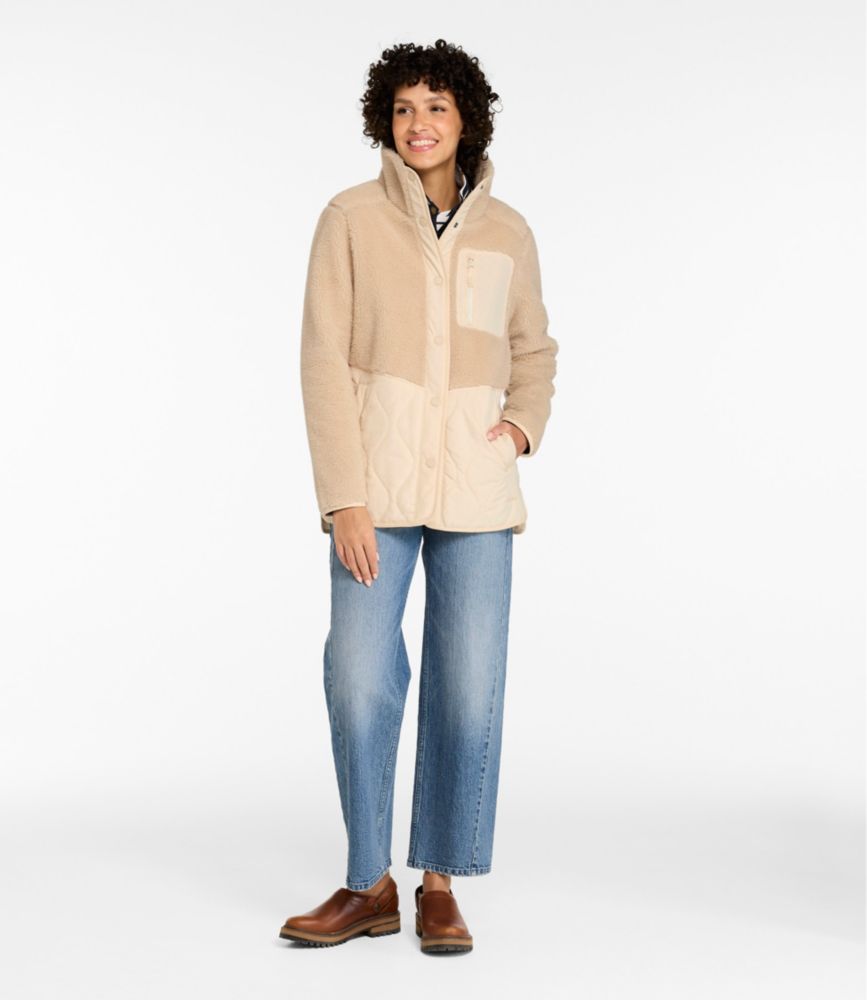 Women's Bean's Mixed Media Sherpa Fleece Jacket - US 9360