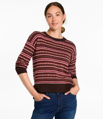 Women's Wicked Soft Cotton/Cashmere Crewneck Sweater, Pattern - US 0887