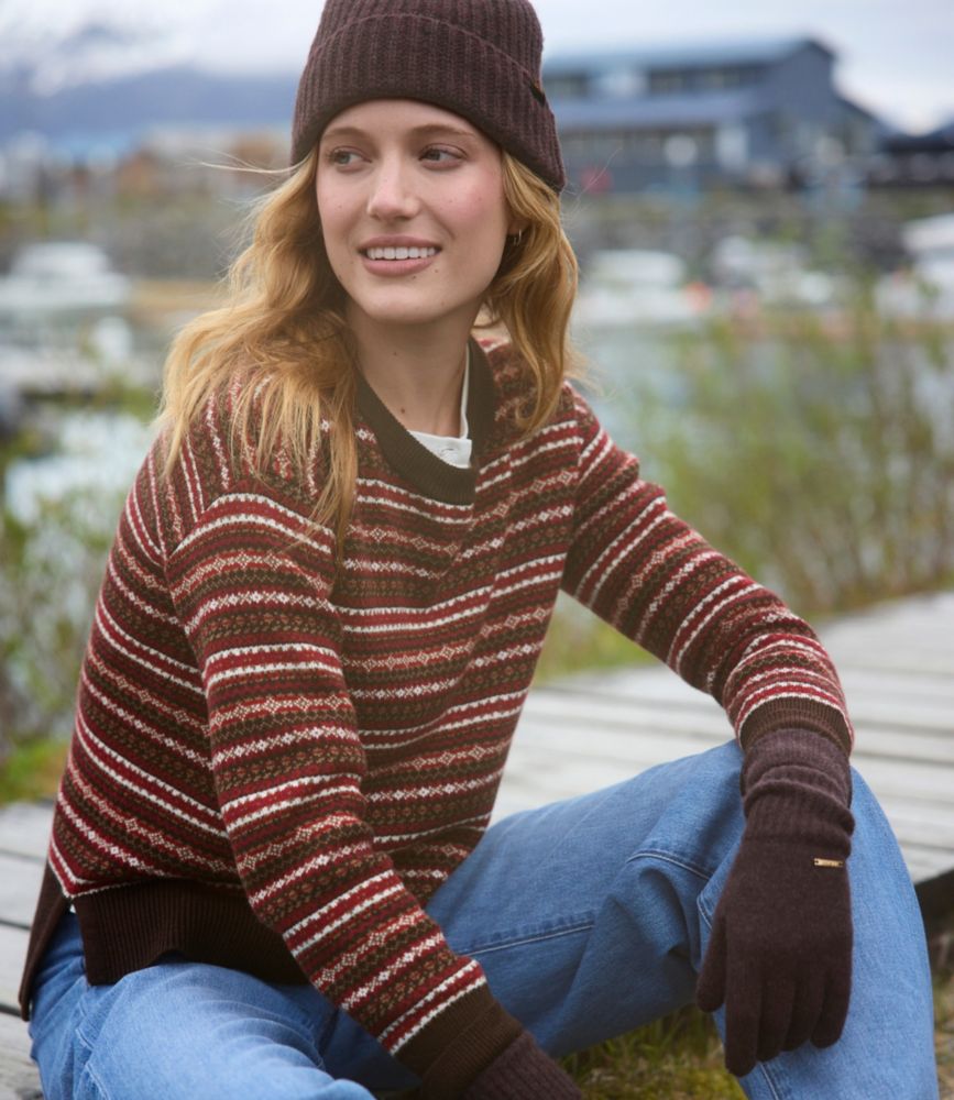 Women's Wicked Soft Cotton/Cashmere Crewneck Sweater, Pattern - US 0887