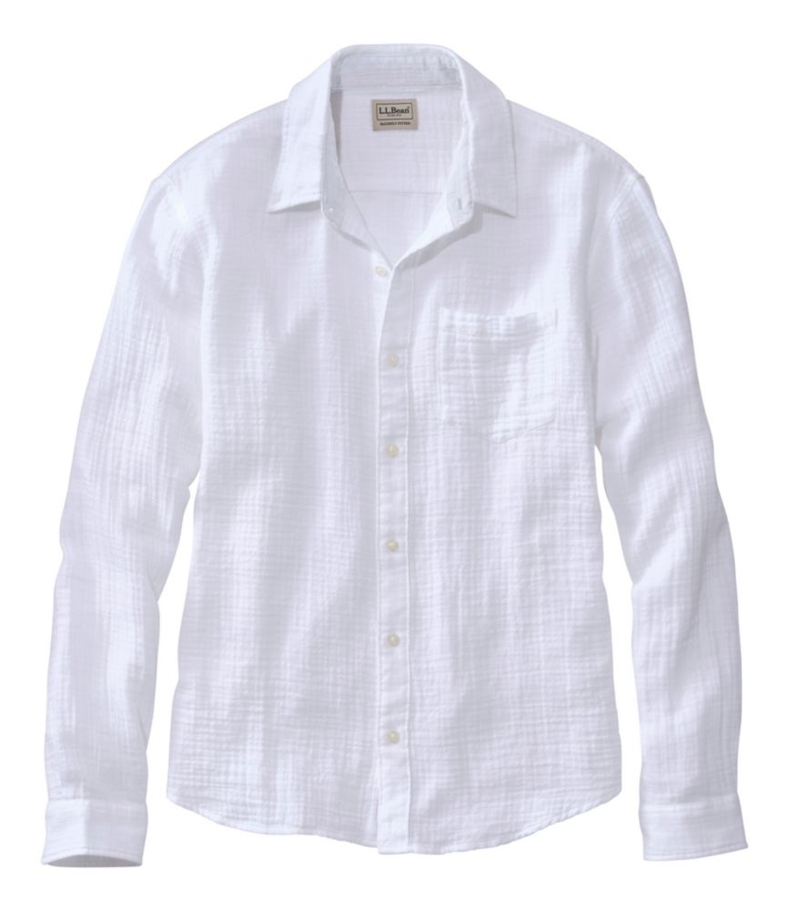 Men's Cloud Gauze Shirt, Long-Sleeve, Slightly Fitted Untucked Fit - US 8164