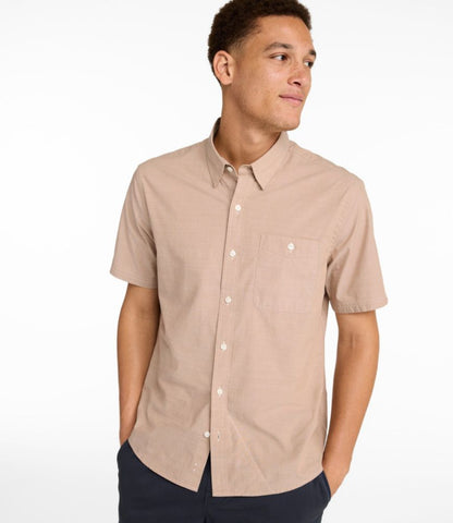 Men's Comfort Stretch Performance® Chambray Shirt, Short-Sleeve, Slightly Fitted Untucked Fit - US 2262