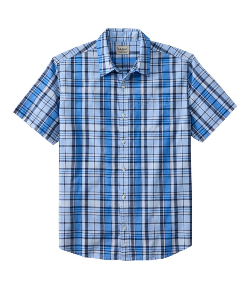 Men's Madras Shirt, Short-Sleeve, Slightly Fitted Untucked Fit - US 9942
